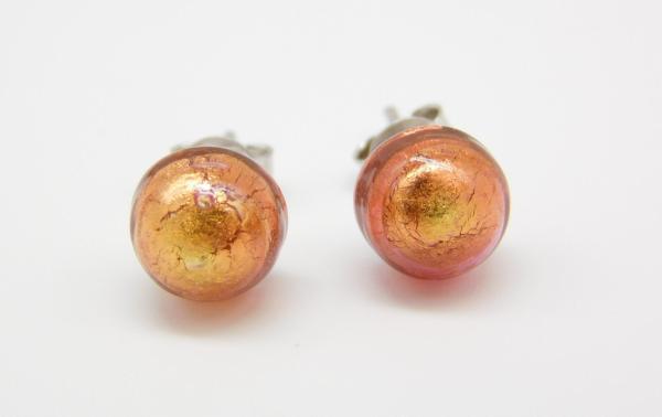 Orange-Gold Muranoglas - Ohrstecker